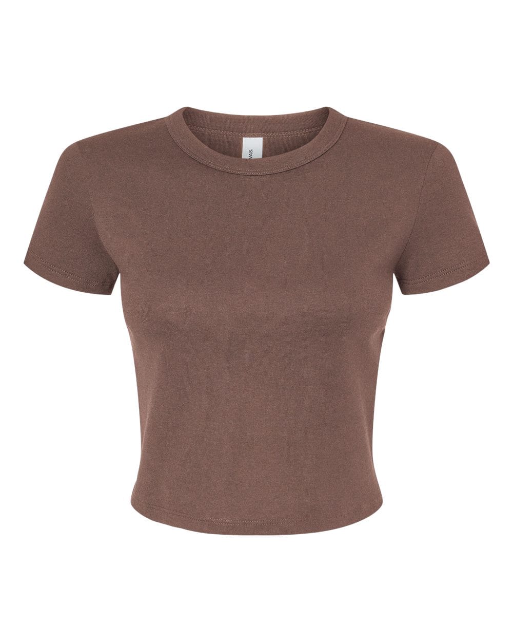 Bella+Canvas 1010 Women's Micro Rib Baby Tee in Solid Cocoa Blend
