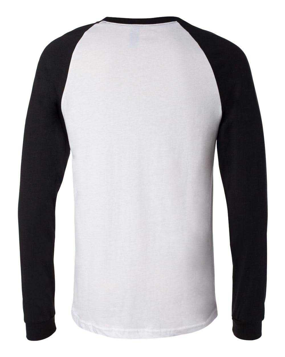 Bella+Canvas 3000 Men's Long Sleeve Jersey Baseball Tee in White/ Black