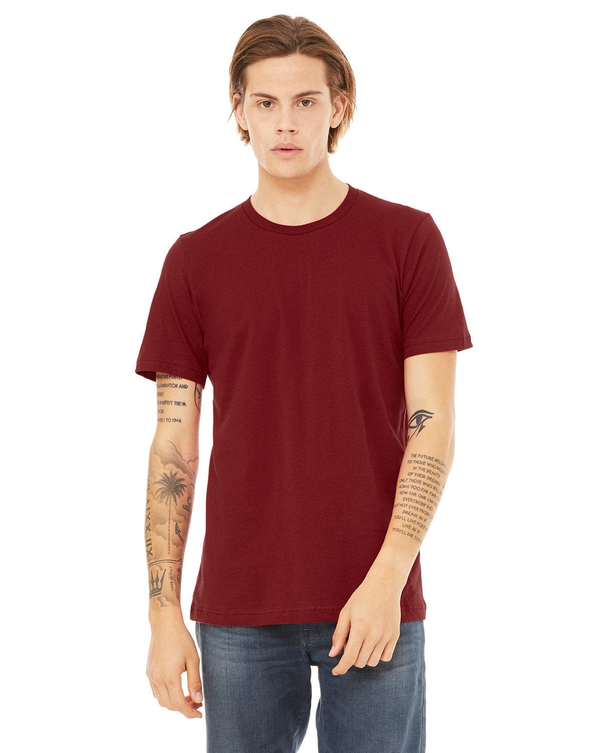 Bella+Canvas 3001C: Unisex Jersey T‑Shirt in Cardinal