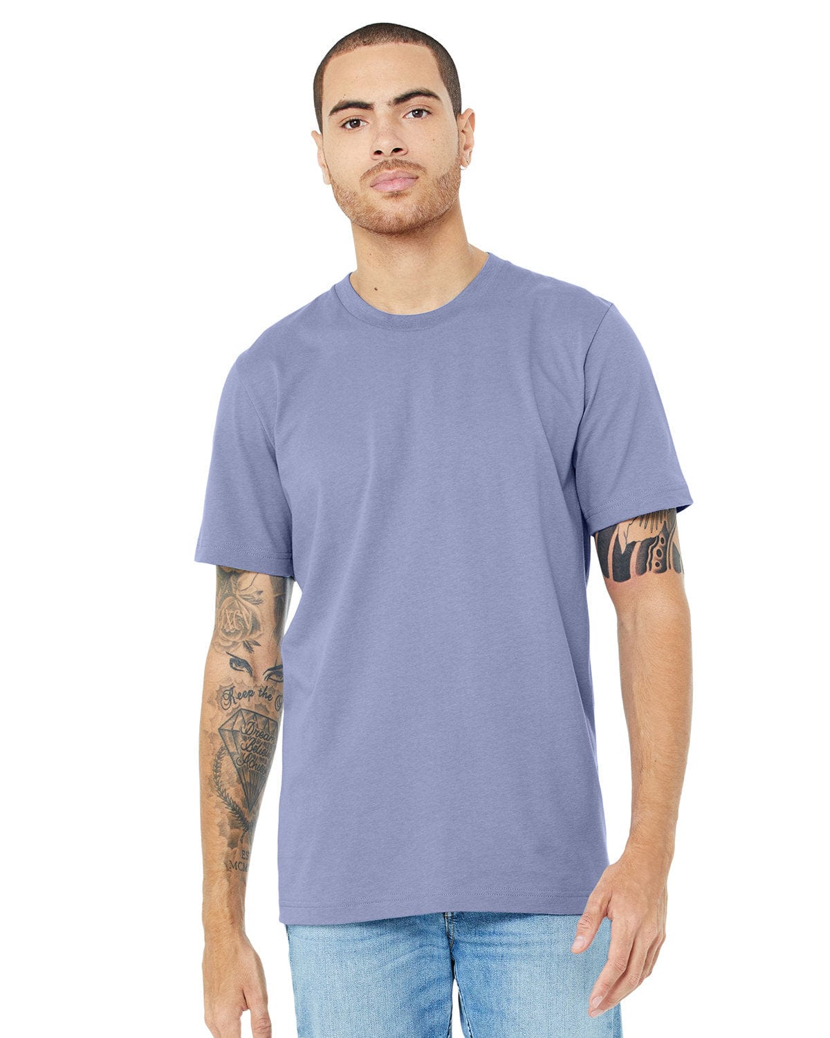 Bella+Canvas 3001C: Unisex Jersey T Shirt in Lavender Blue