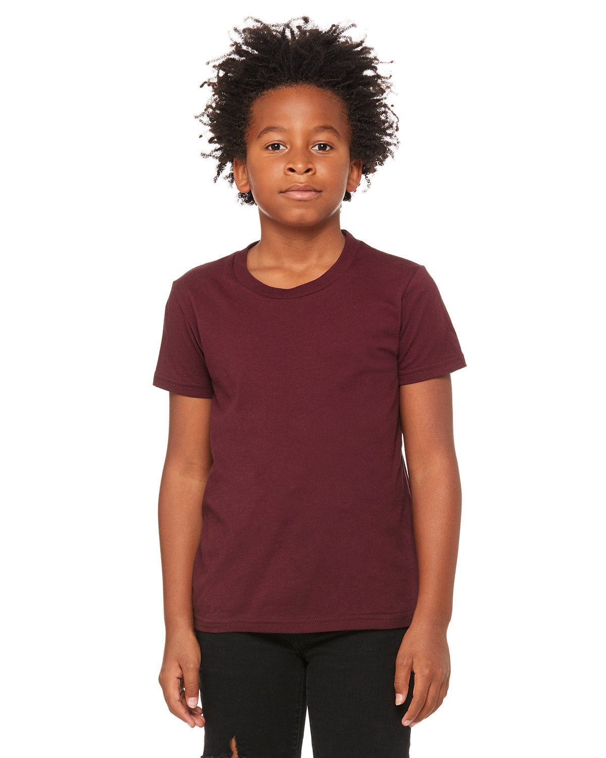 Bella+Canvas 3001Y: Youth Jersey T-Shirt in Maroon