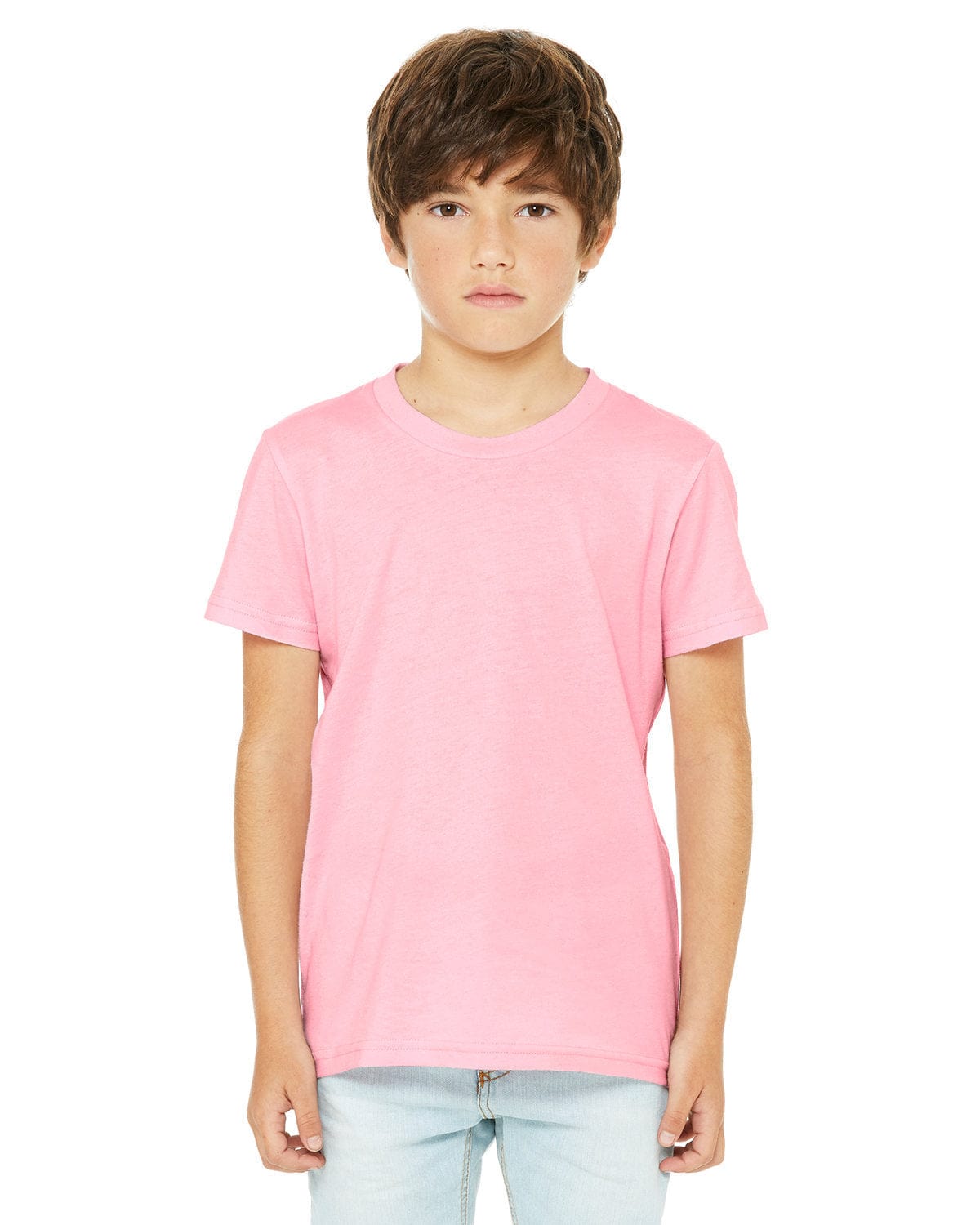 Bella+Canvas 3001Y Youth Jersey T-Shirt in Pink
