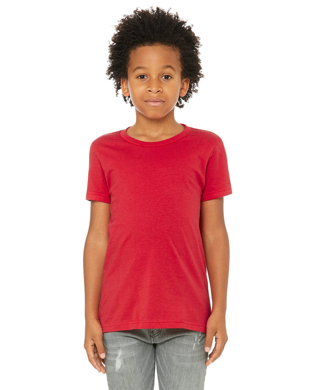 Bella+Canvas 3001Y Youth Jersey T-Shirt in Red