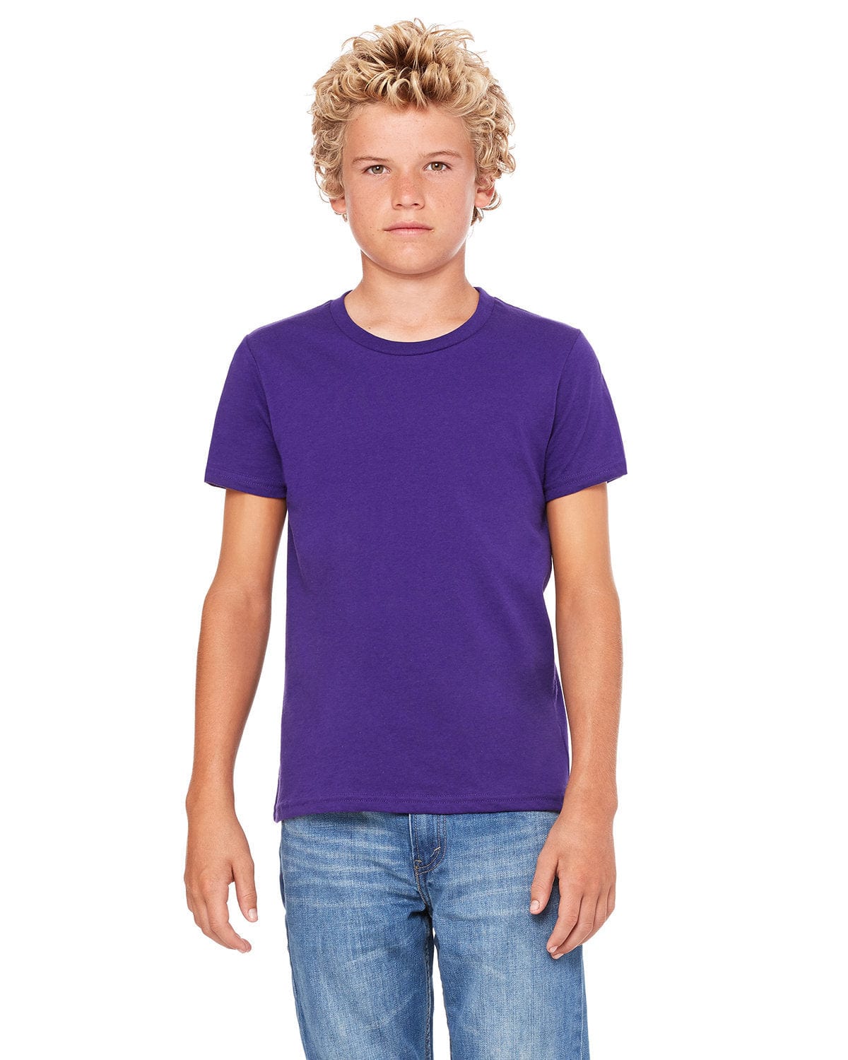Bella+Canvas 3001Y Youth Jersey T-Shirt in Team Purple