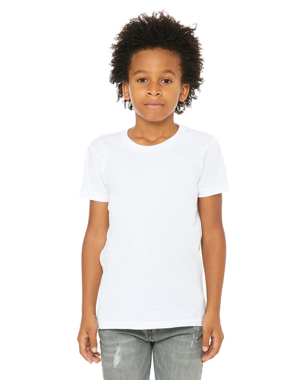 Bella+Canvas 3001Y Youth Jersey T-Shirt in White
