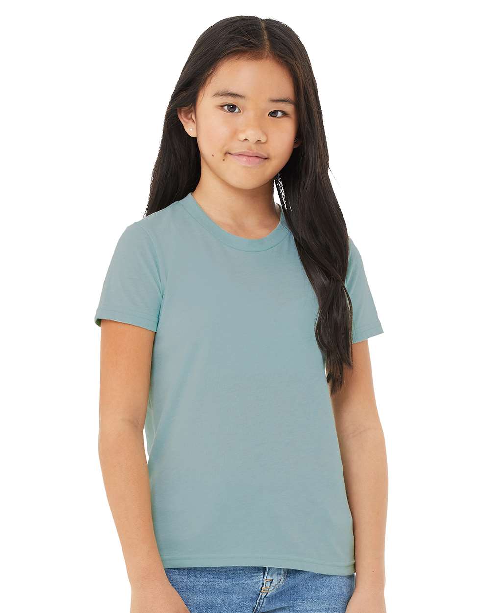 Bella Canvas 3001YCVC S / Heather Blue Lagoon Bella+Canvas 3001YCV Youth CVC Jersey T-Shirt