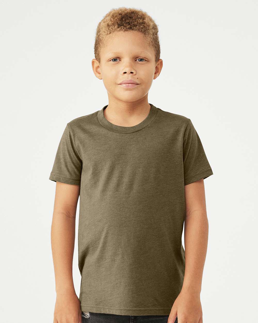 Bella Canvas 3001YCVC S / Heather Olive Bella+Canvas 3001YCV Youth CVC Jersey T-Shirt