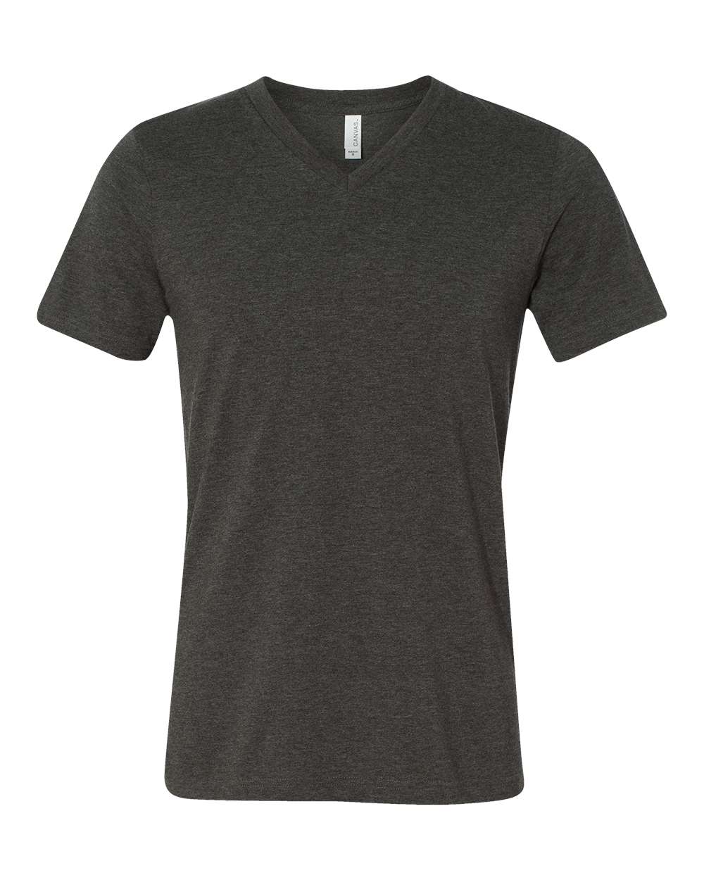 Bella+Canvas 3005CVC Unisex Heather CVC V-Neck Tee in Dark Grey Heather
