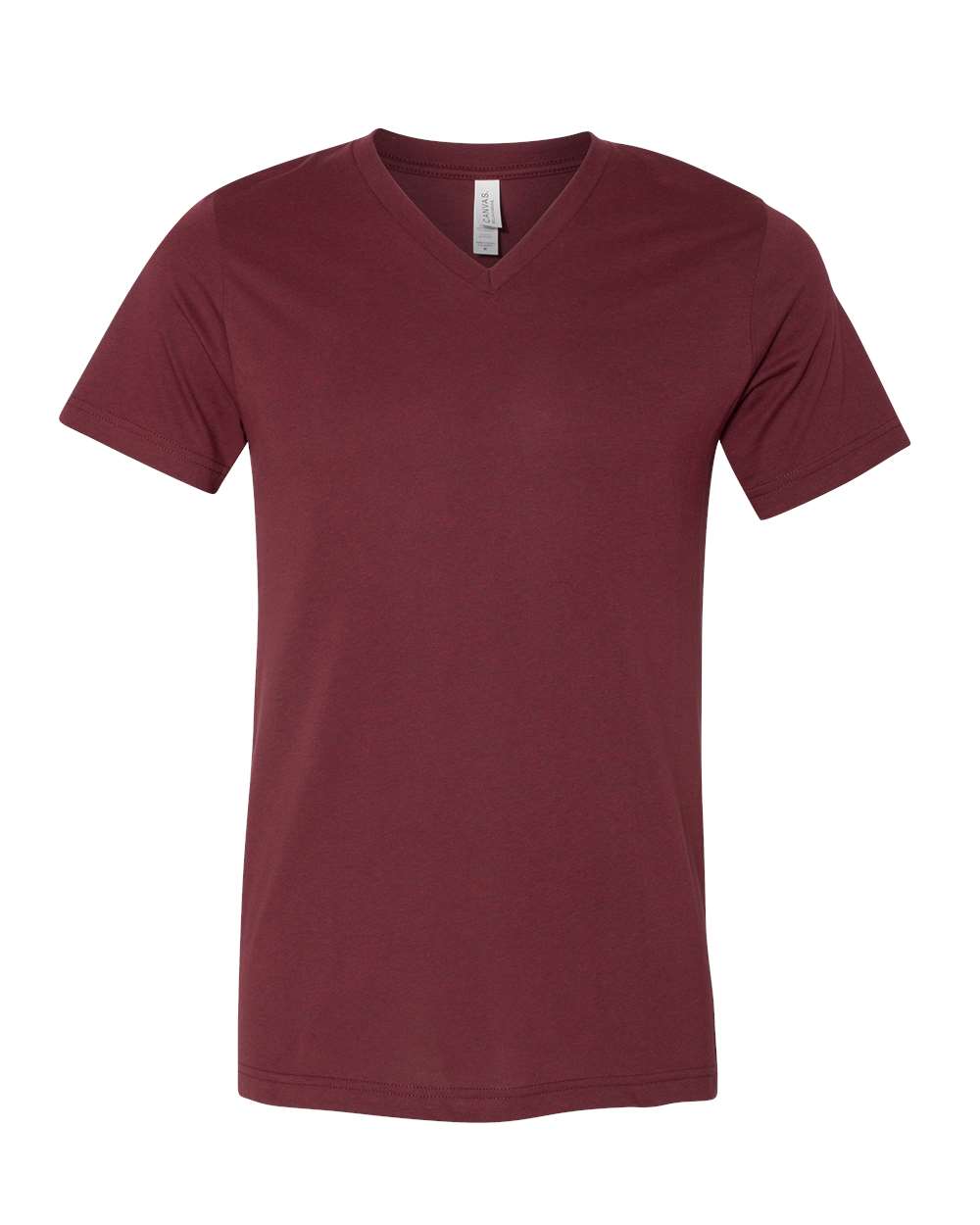 Bella+Canvas 3005CVC Unisex Heather CVC V-Neck Tee in Heather Cardinal