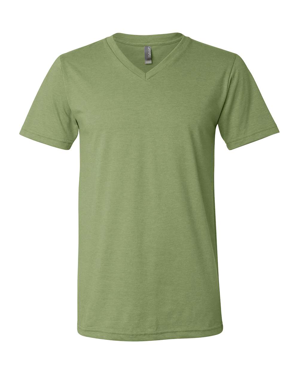 Bella+Canvas 3005CVC Unisex Heather CVC V-Neck Tee in Heather Green