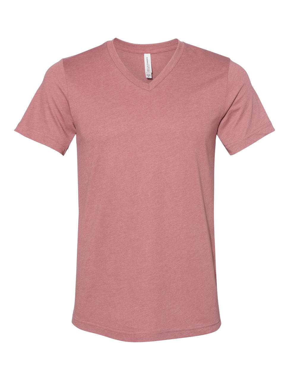 Bella+Canvas 3005CVC Unisex Heather CVC V-Neck Tee in Heather Mauve