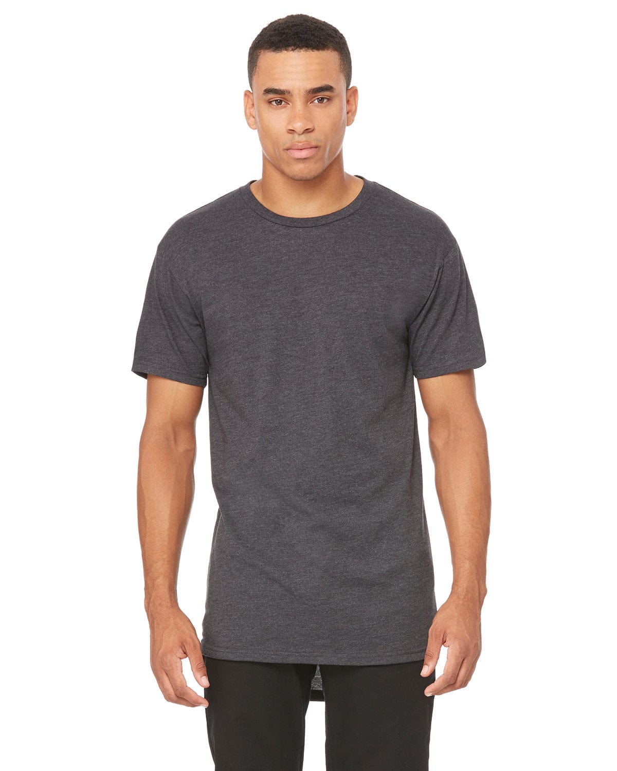 Bella+Canvas 3006: Men's Long Body Urban Tee in Dark Gry Heather