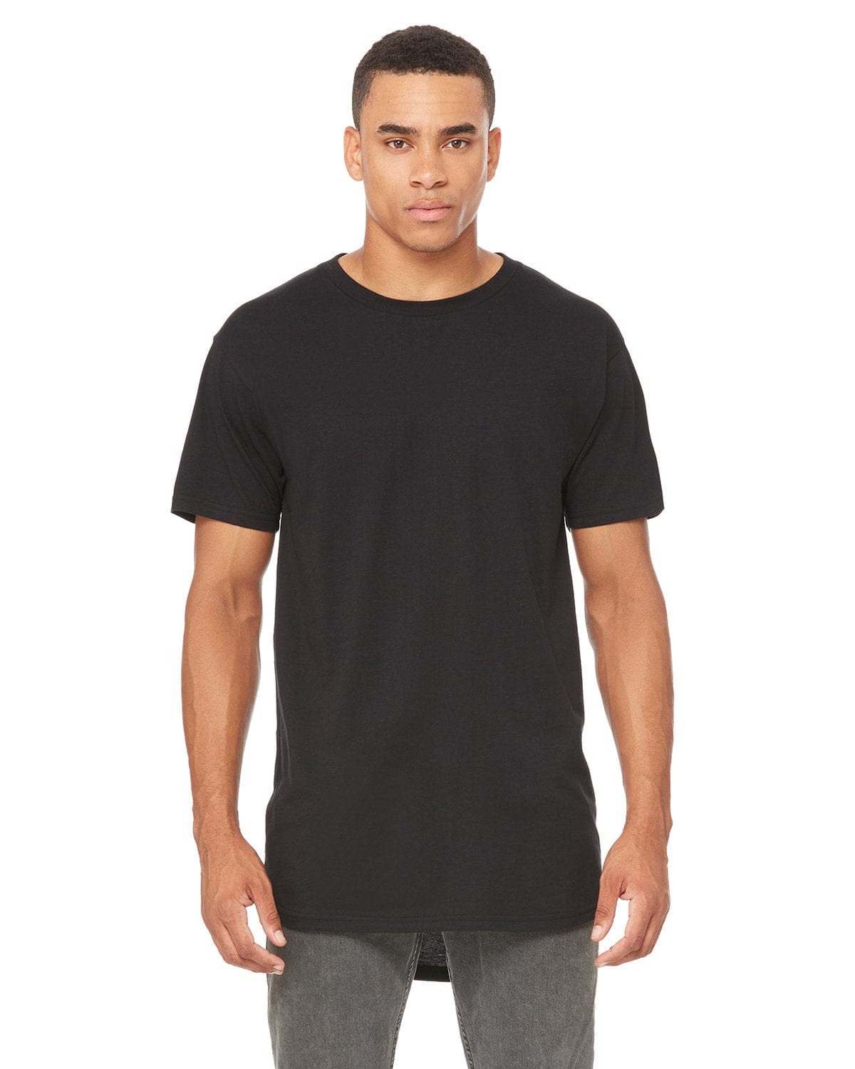 Bella+Canvas 3006: Men's Long Body Urban Tee in Black