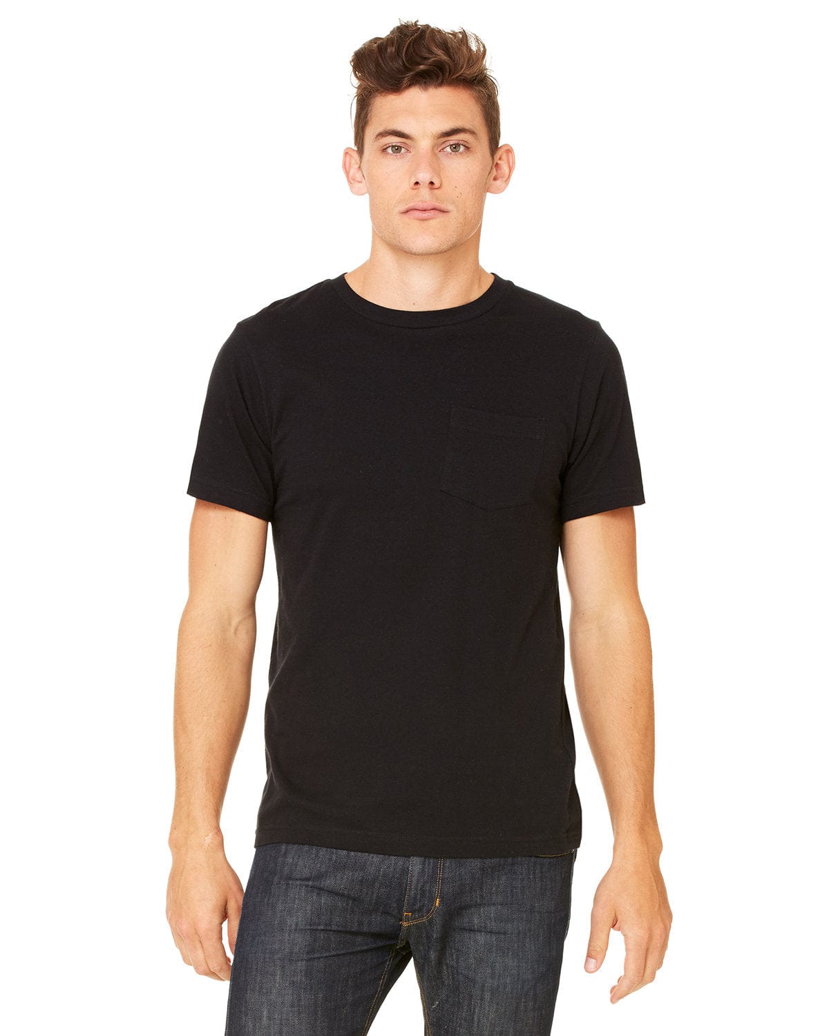Bella+Canvas 3021: Men's Jersey Pocket T-Shirt in Black