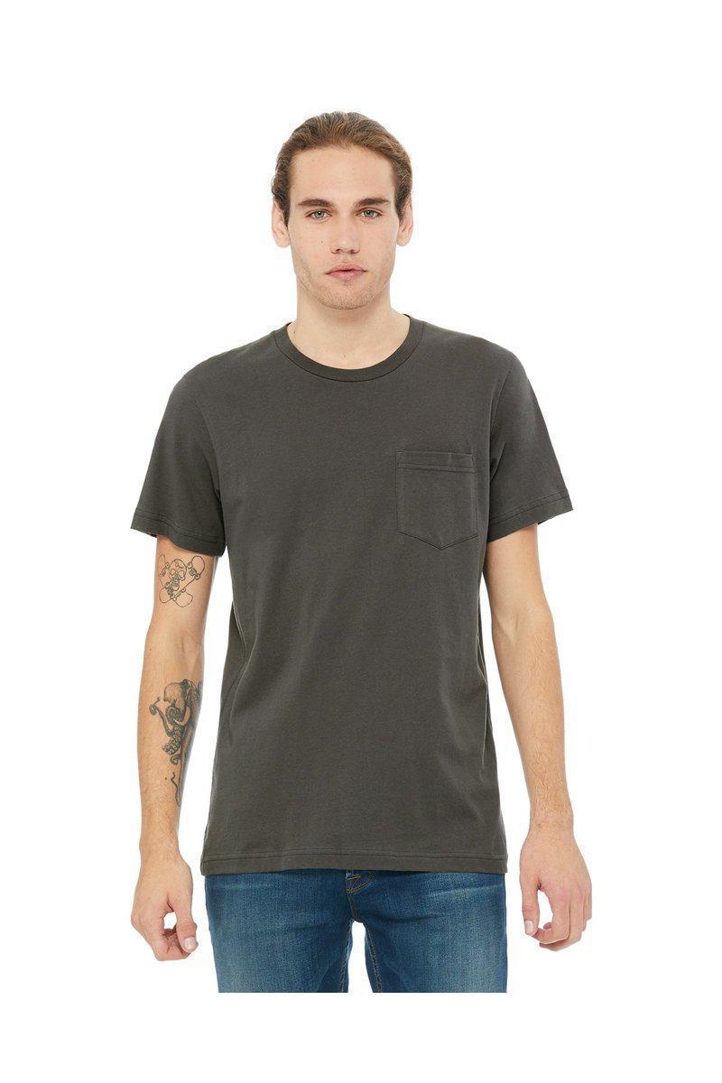 Bella+Canvas 3021: Men's Jersey Pocket T-Shirt in Dark Grey Heather