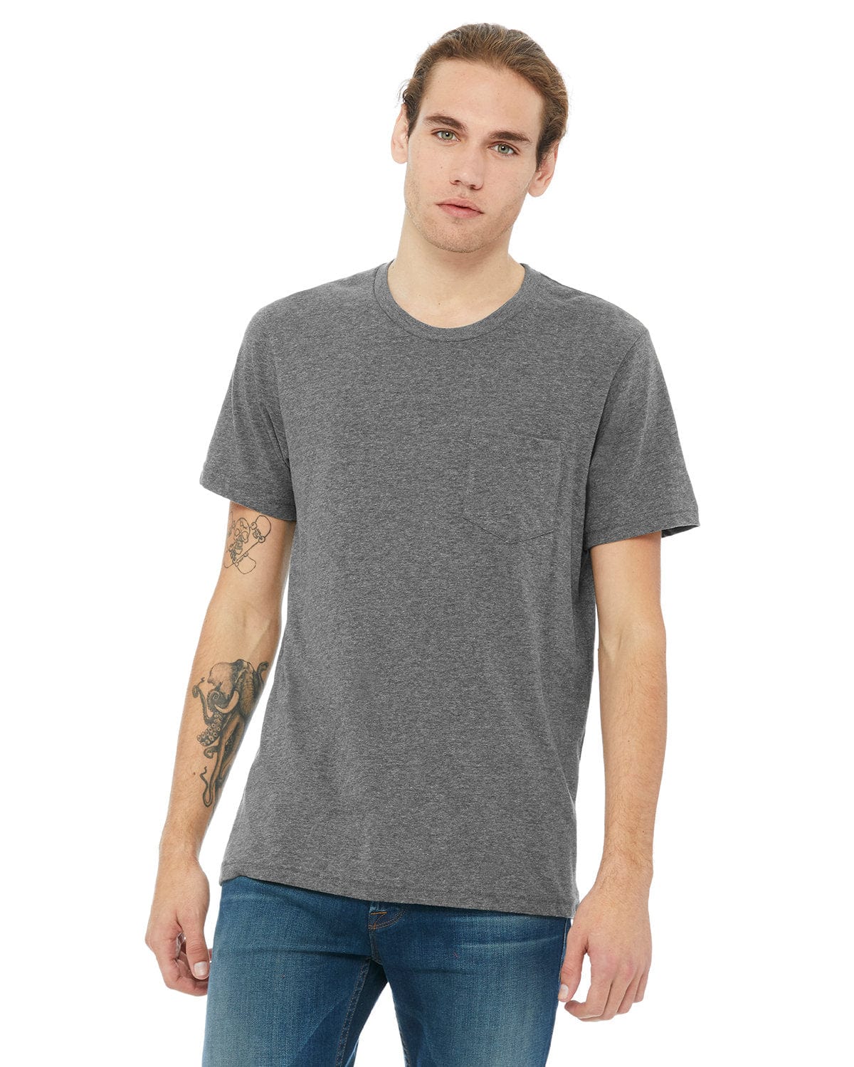 Bella+Canvas 3021: Men's Jersey Pocket T-Shirt in Deep Heather
