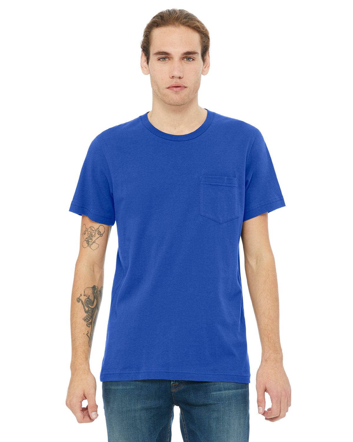 Bella+Canvas 3021: Men's Jersey Pocket T-Shirt in True Royal