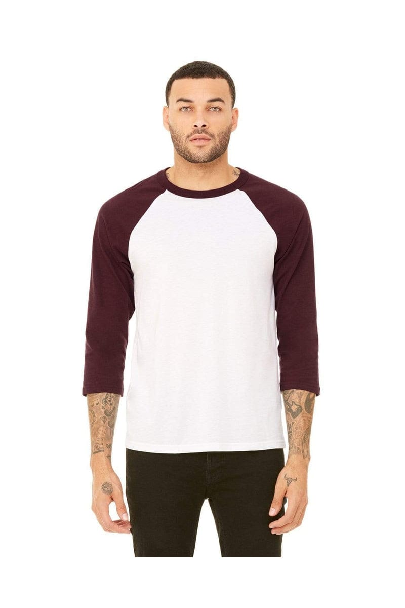 Bella+Canvas 3200: Unisex 3/4-Sleeve Baseball T-Shirt in 