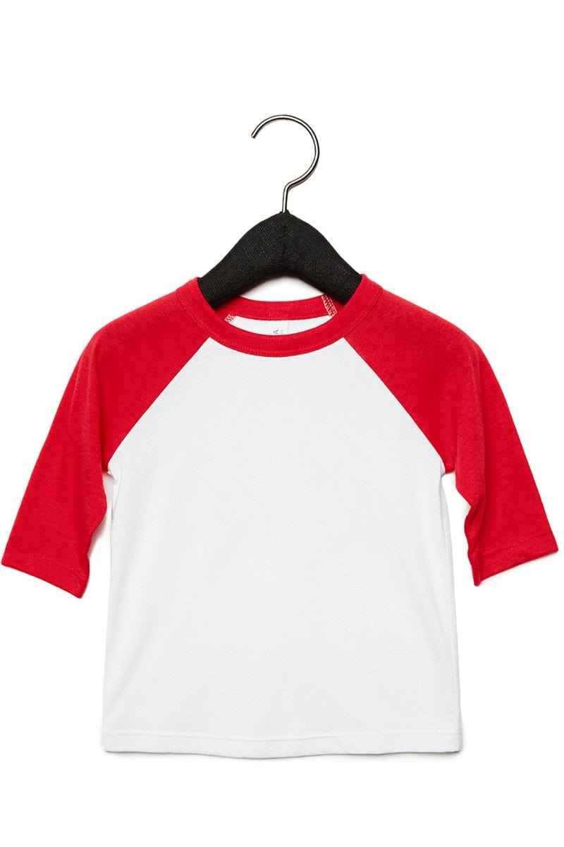 Bella+Canvas 3200T Toddler 3/4-Sleeve Baseball T-Shirt in 