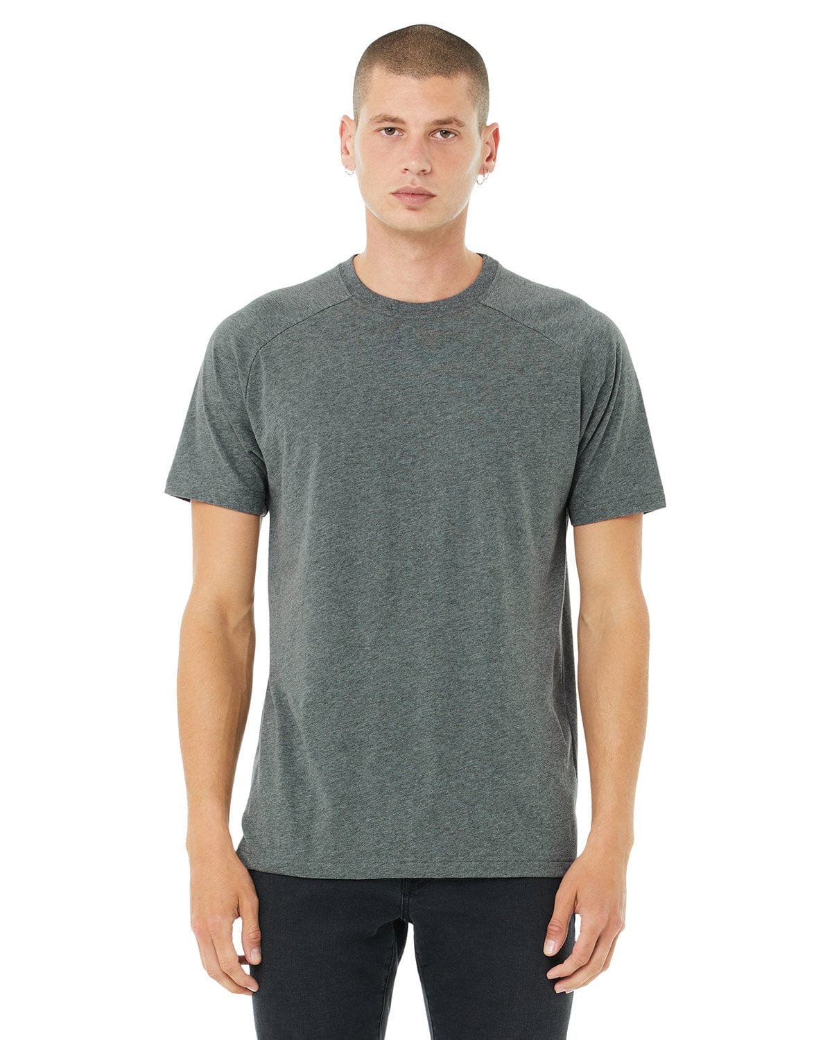 Bella+Canvas 3201 FWD Fashion Men's Heather CVC Raglan T-Shirt in Deep Heather