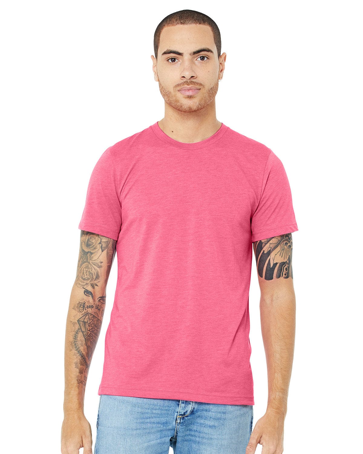 Bella+Canvas 3413C: Unisex Triblend T-Shirt in Char Pnk Triblnd