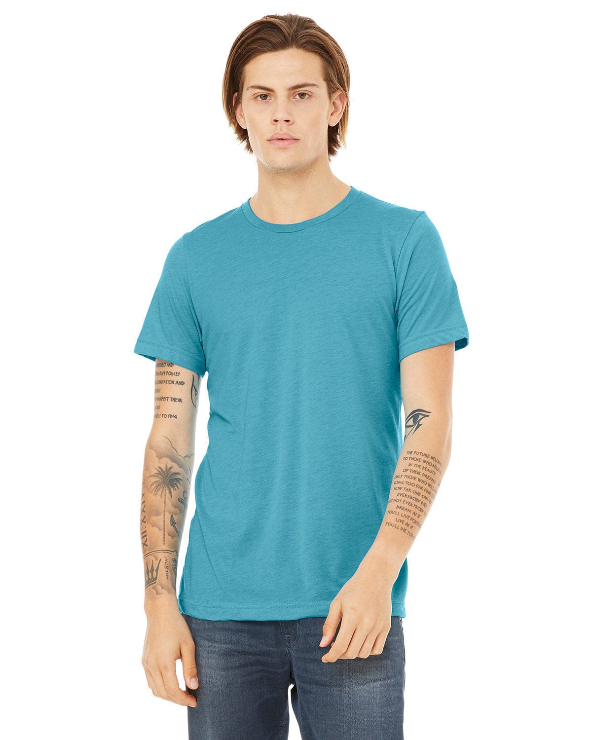 Bella+Canvas 3413C: Unisex Triblend T-Shirt in Aqua Triblend