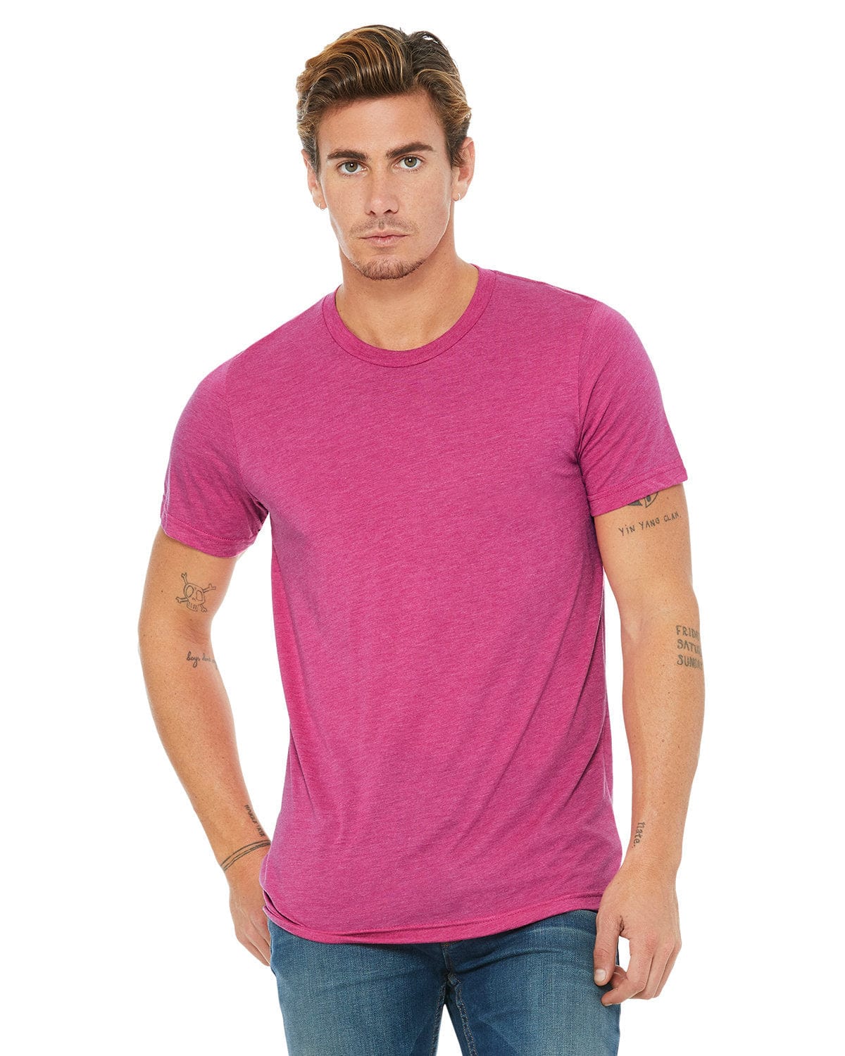 Bella+Canvas 3413C: Unisex Triblend T-Shirt in Berry Triblend