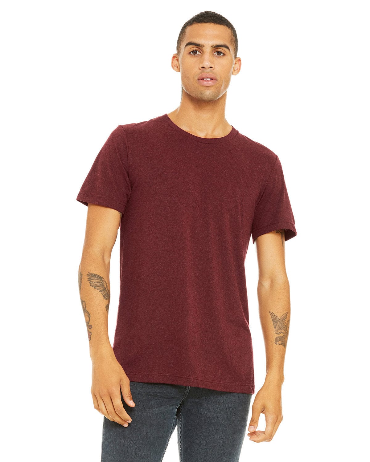 Bella+Canvas 3413C: Unisex Triblend T-Shirt in Cardinal Triblnd