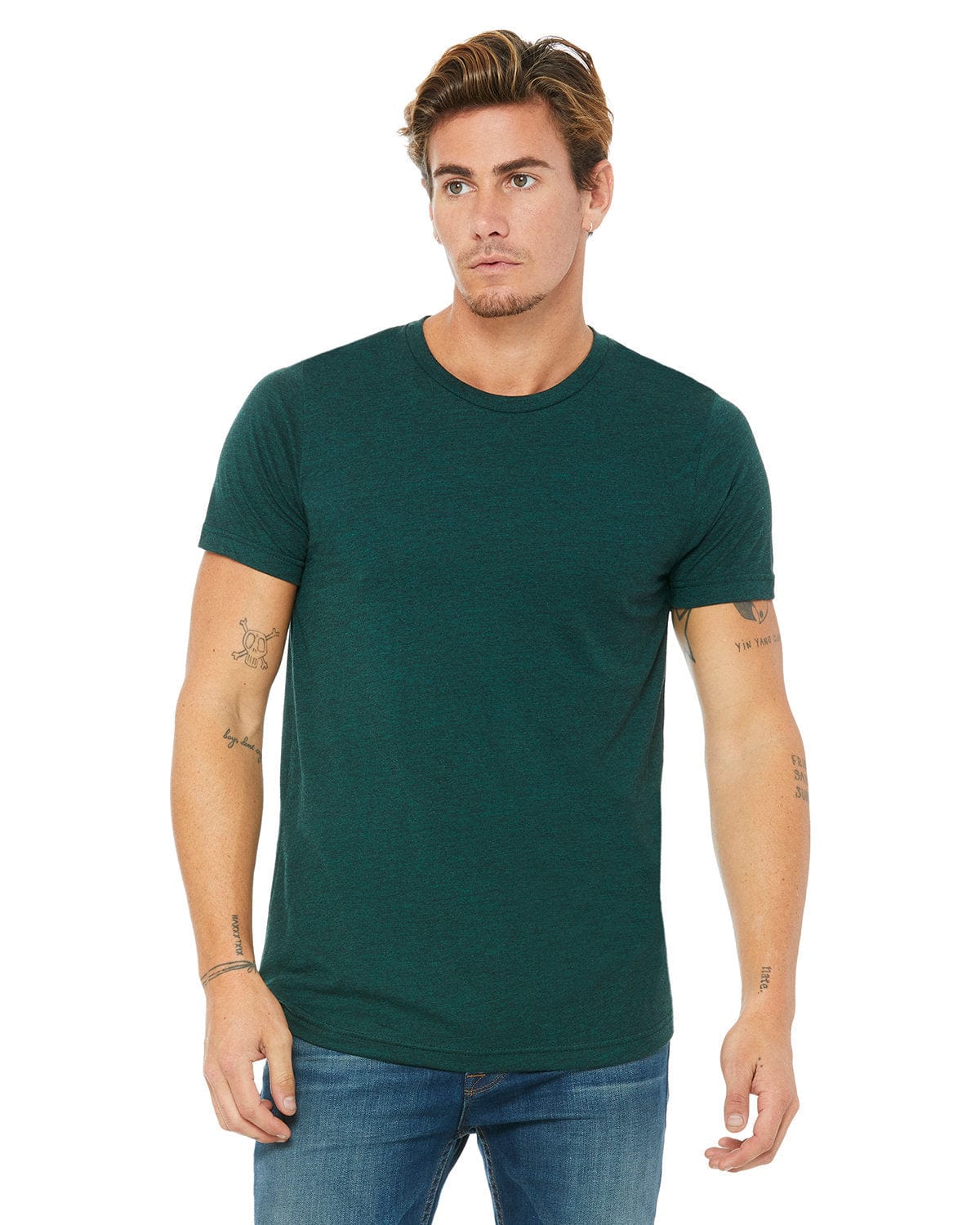 Bella+Canvas 3413C: Unisex Triblend T-Shirt in Emerald Triblend