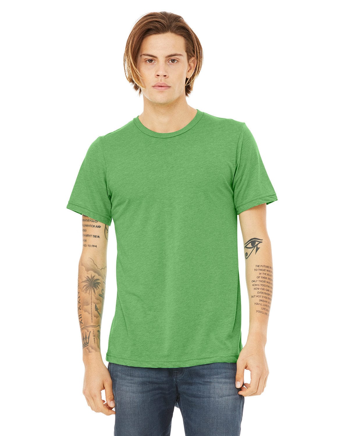 Bella+Canvas 3413C: Unisex Triblend T-Shirt in Green Triblend