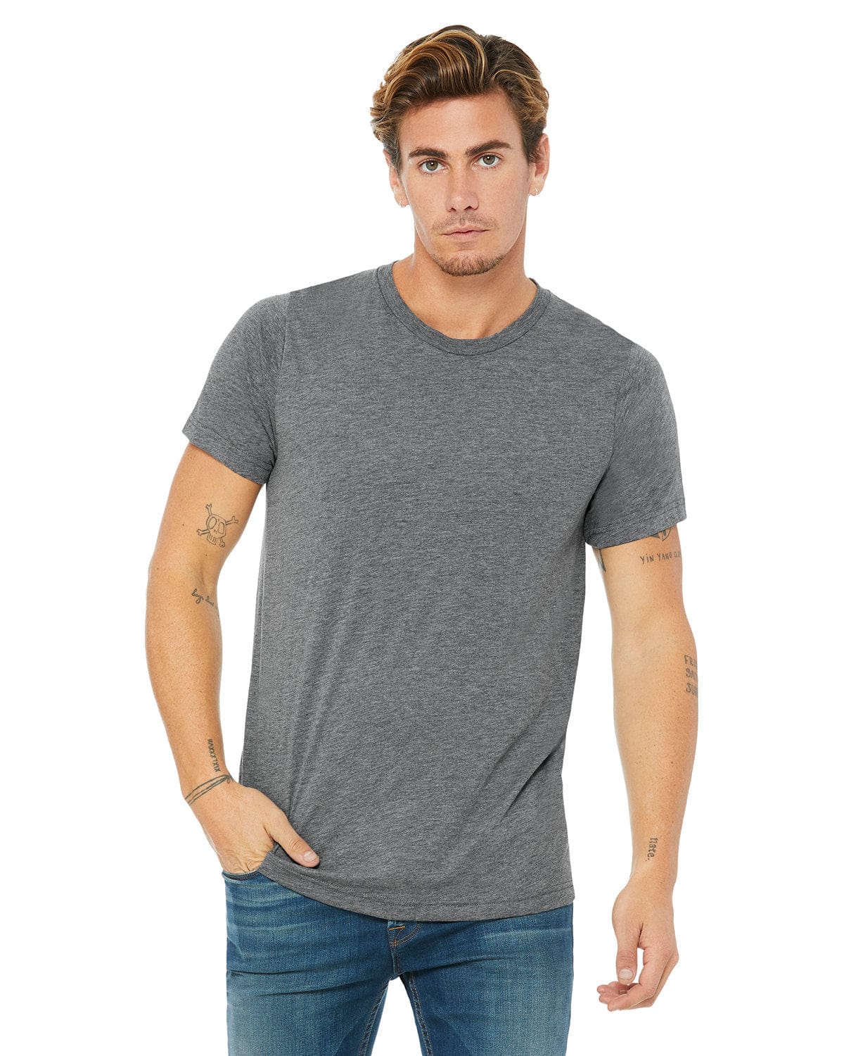 Bella+Canvas 3413C: Unisex Triblend T-Shirt in Grey Triblend