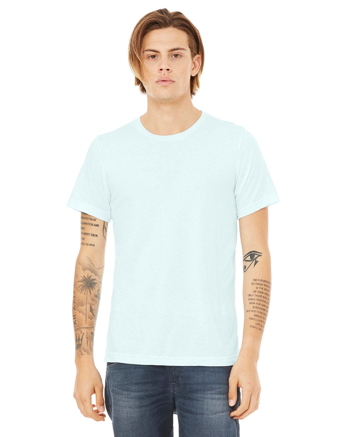 Bella+Canvas 3413C: Unisex Triblend T-Shirt in Ice Blue Triblnd