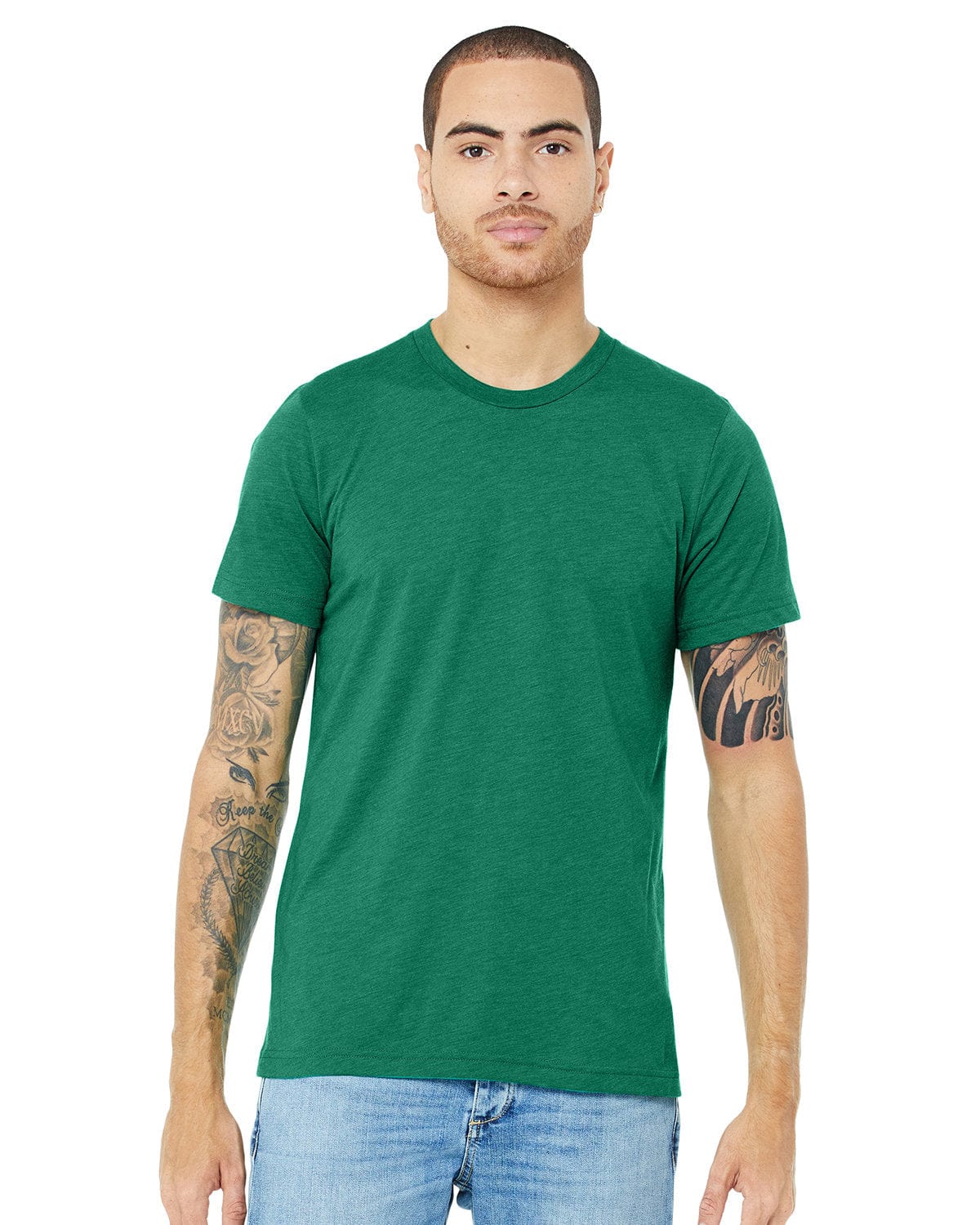 Bella+Canvas 3413C: Unisex Triblend T-Shirt in Kelly Triblend