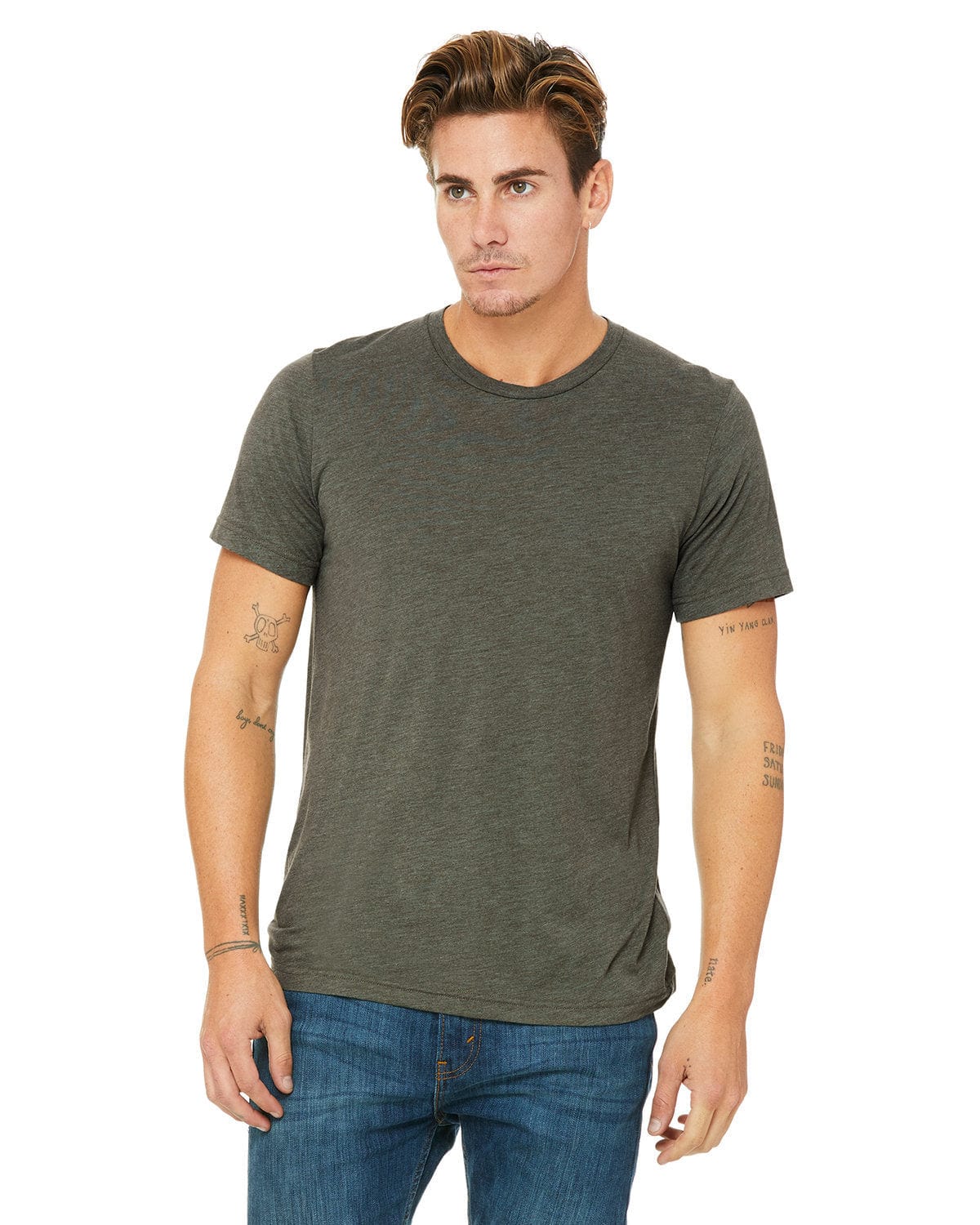 Bella+Canvas 3413C: Unisex Triblend T-Shirt in Mltry Grn Trblnd
