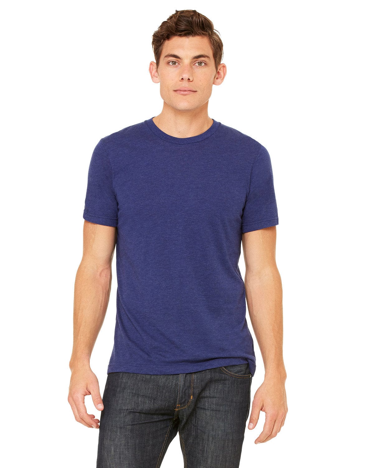 Bella+Canvas 3413C: Unisex Triblend T-Shirt in Navy Triblend