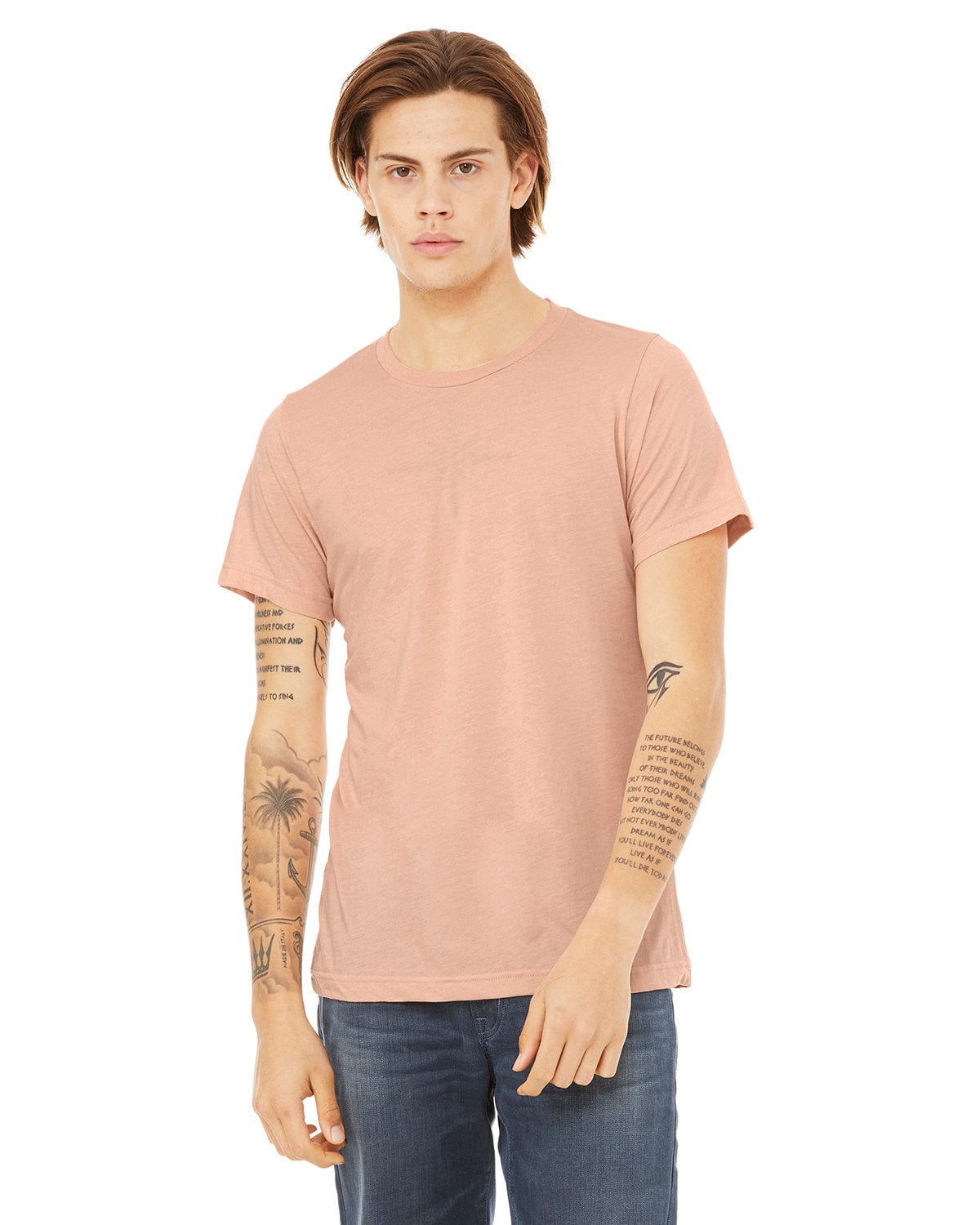 Bella+Canvas 3413C: Unisex Triblend T-Shirt in Peach Triblend