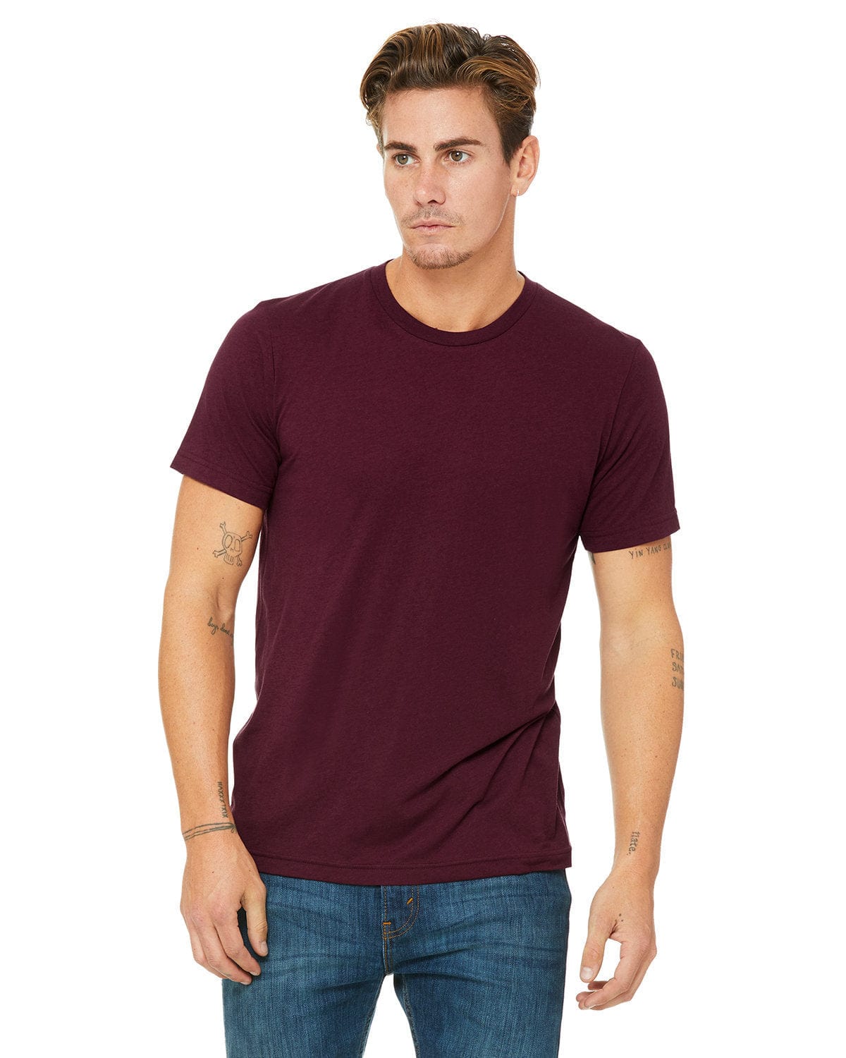 Bella+Canvas 3413C Unisex Triblend T-Shirt in Sd Maron Trblnd