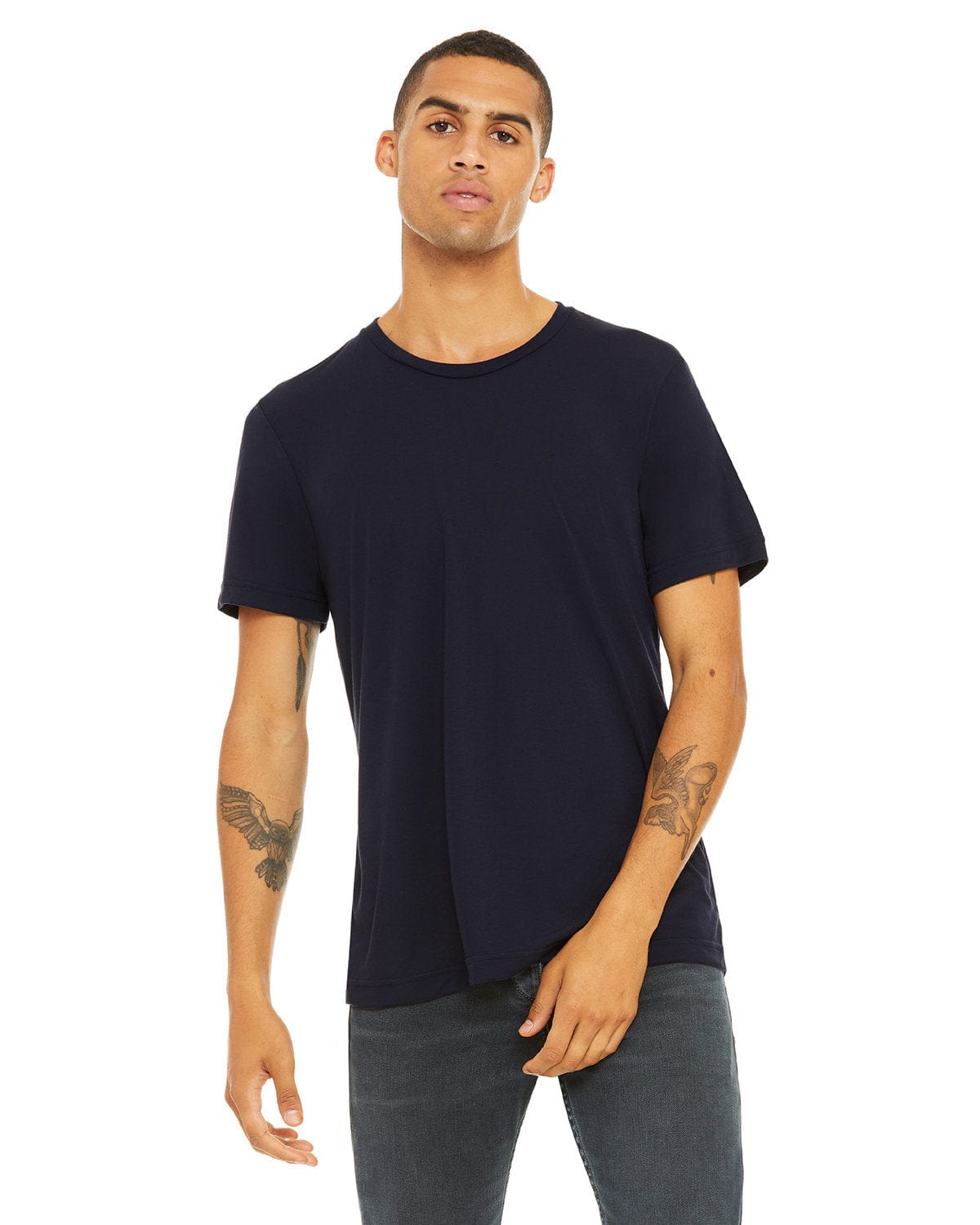 Bella+Canvas 3413C: Unisex Triblend T-Shirt in Solid Nvy Trblnd