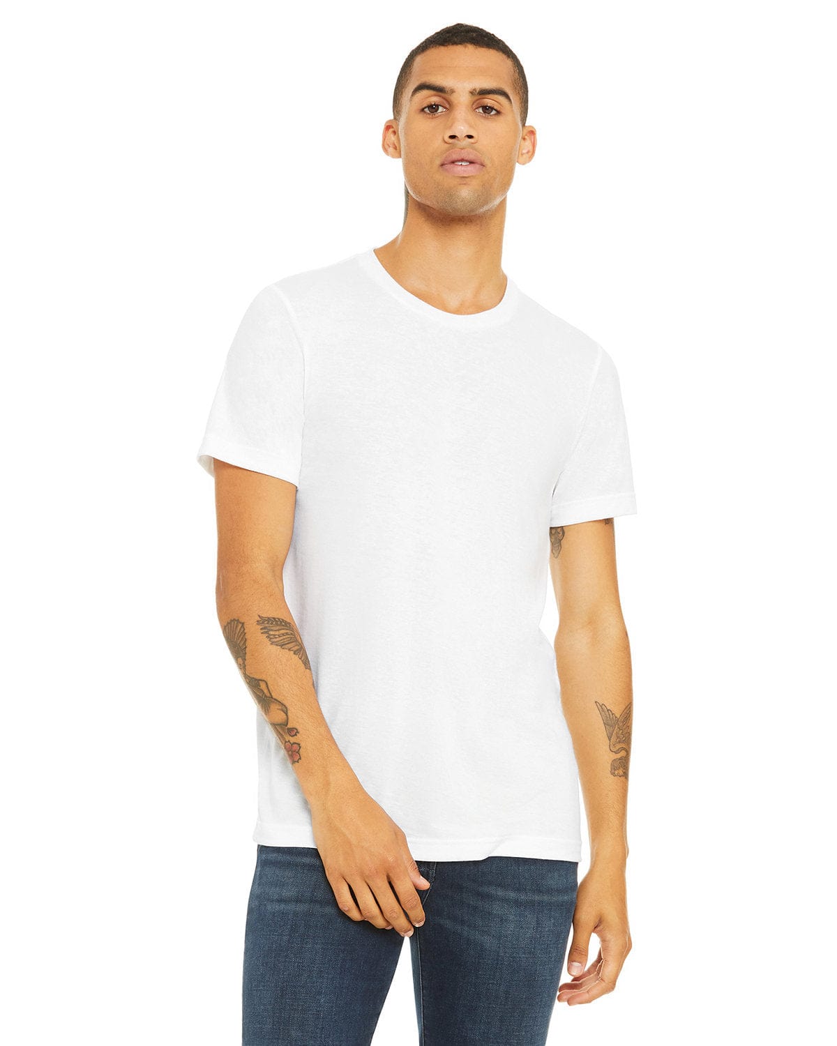 Bella+Canvas 3413C: Unisex Triblend T-Shirt in Solid Wht Trblnd