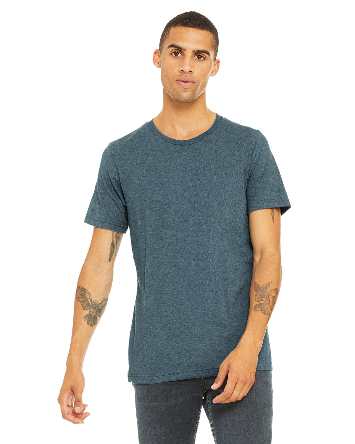 Bella+Canvas 3413C: Unisex Triblend T-Shirt in Steel Blu Trblnd