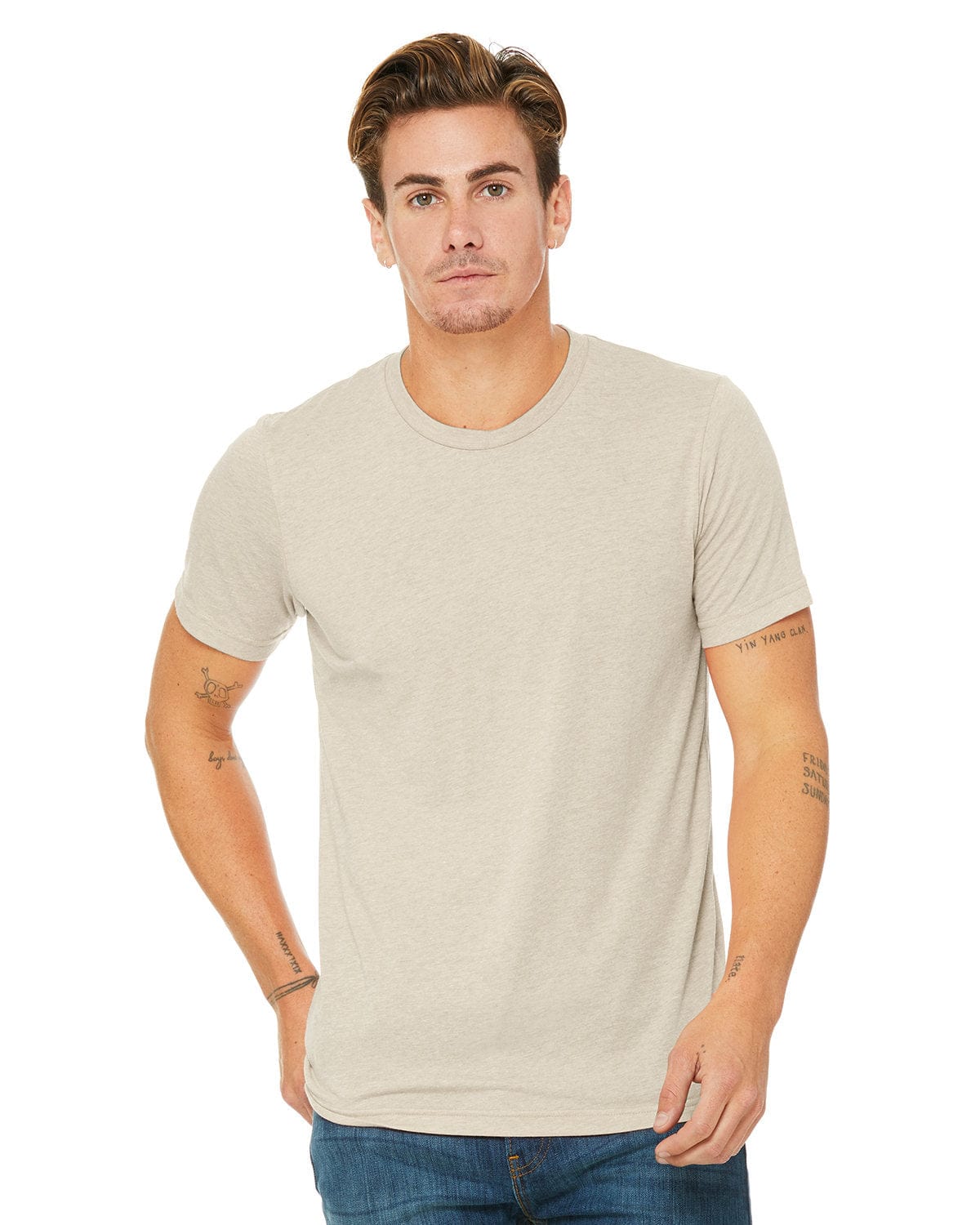 Bella+Canvas 3413C: Unisex Triblend T-Shirt in Tan Triblend