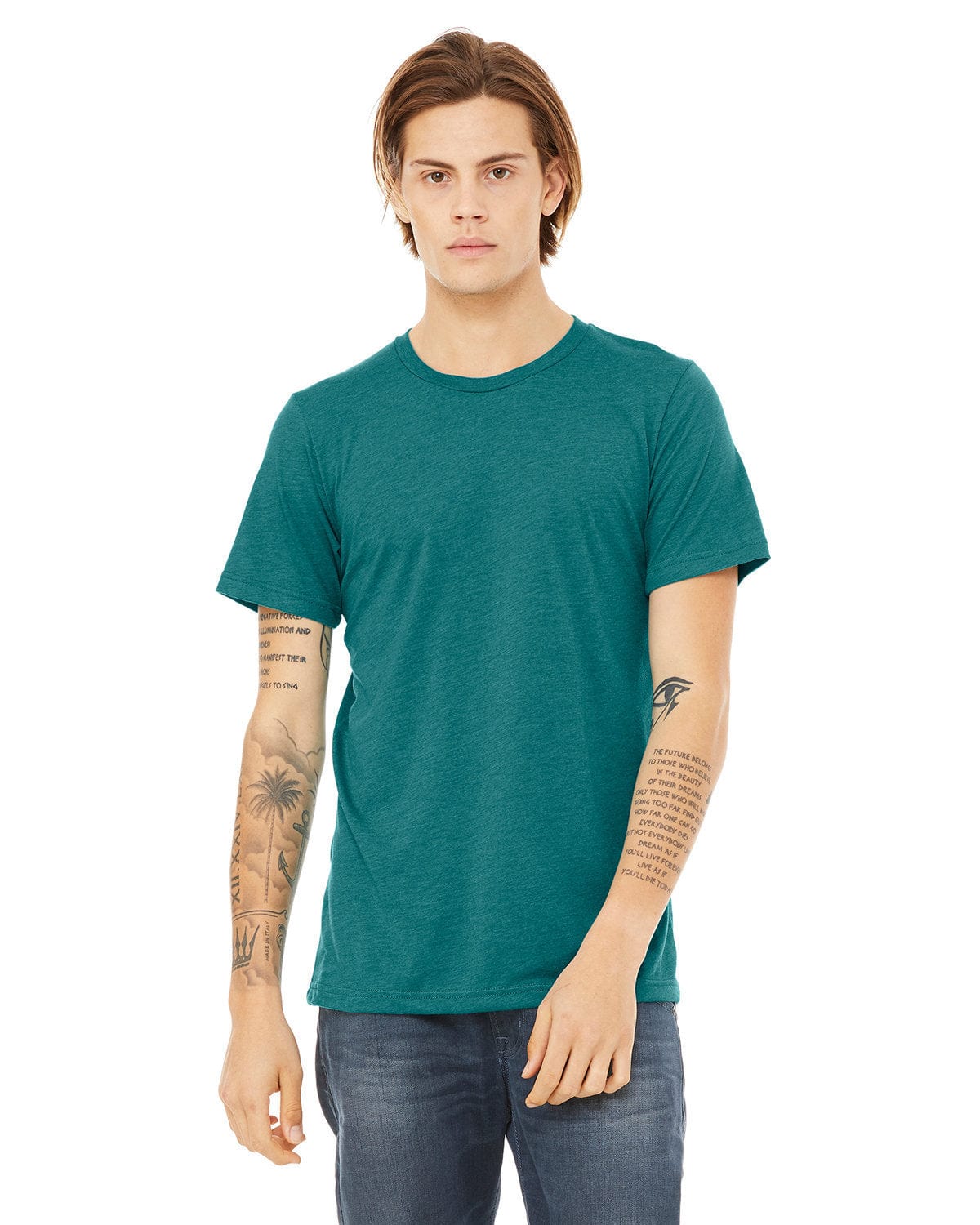 Bella+Canvas 3413C: Unisex Triblend T-Shirt in Teal Triblend