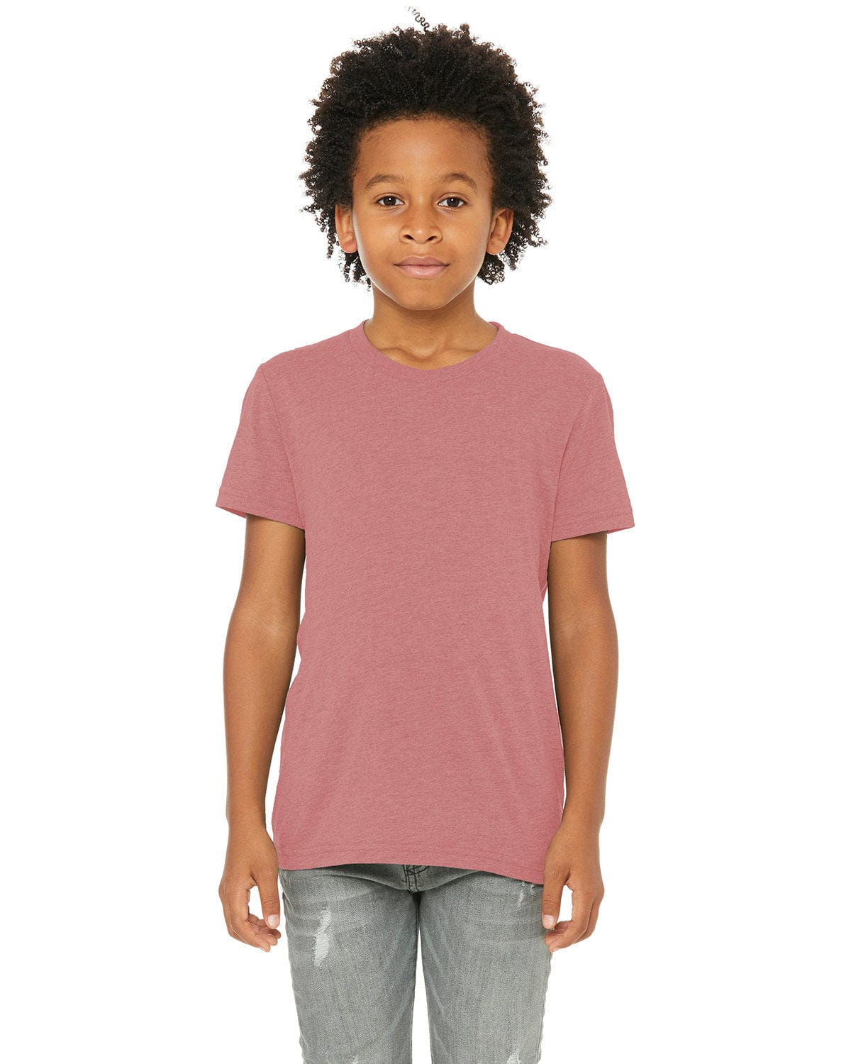 Bella+Canvas 3413Y: Youth Triblend Short Sleeve Tee in Mauve Triblend