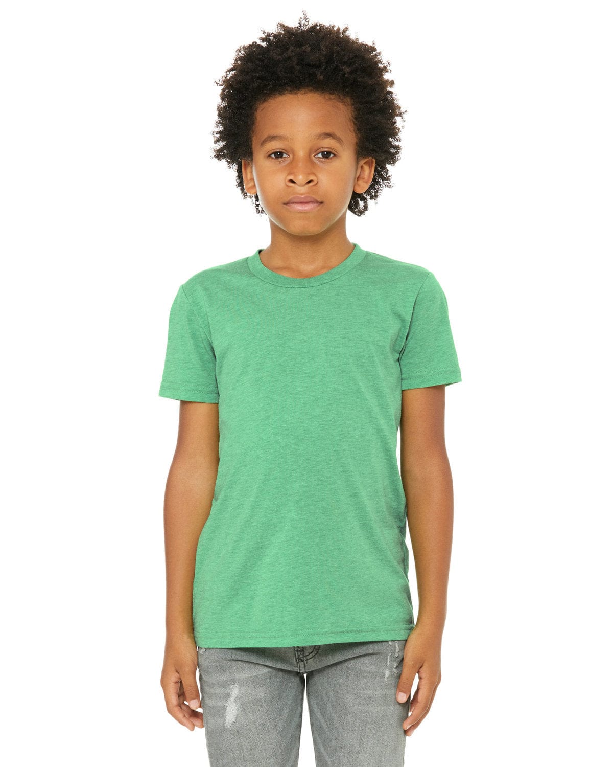 Bella+Canvas 3413Y: Youth Triblend Short Sleeve Tee in Green Triblend