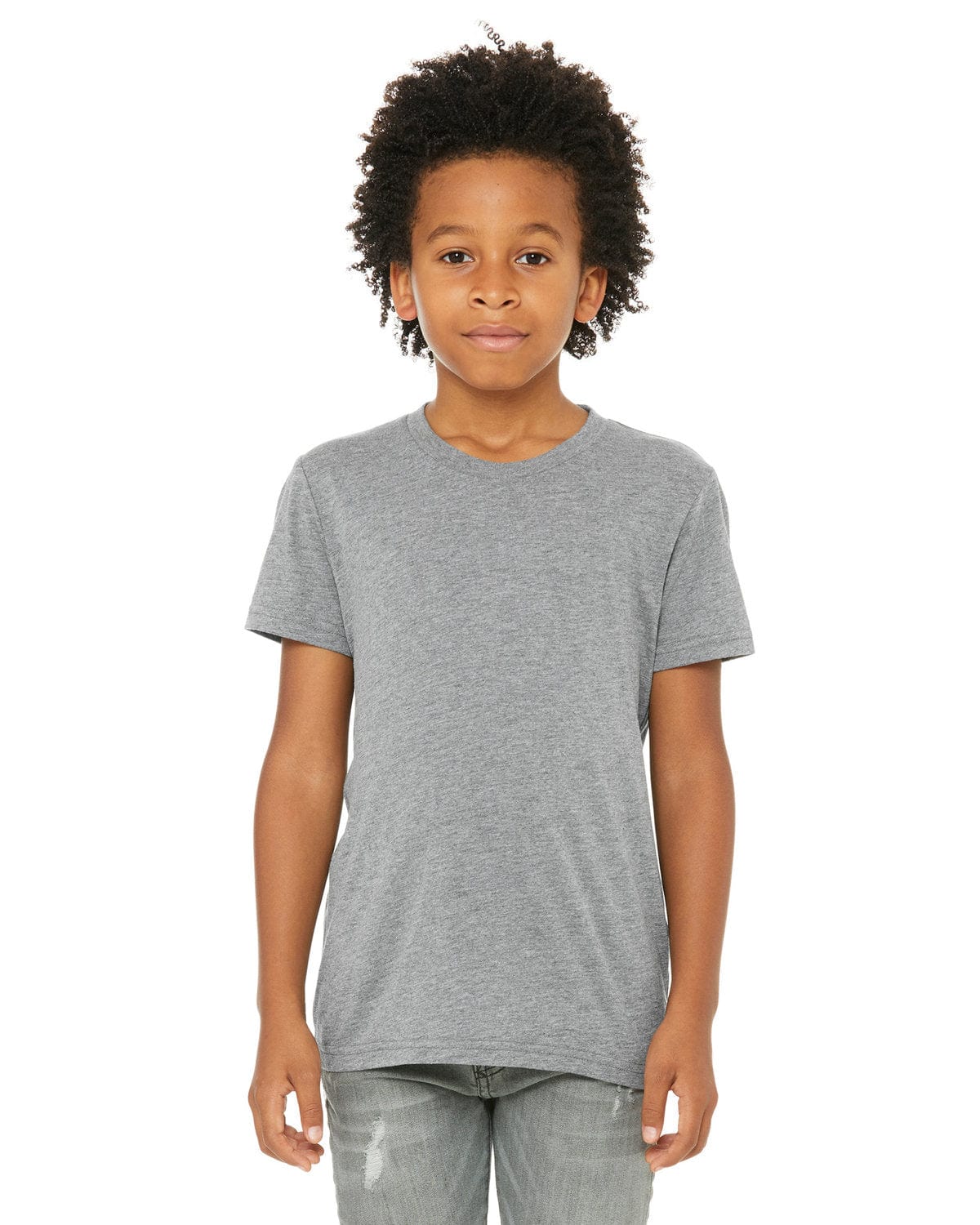 Bella+Canvas 3413Y: Youth Triblend Short Sleeve Tee in Grey Triblend
