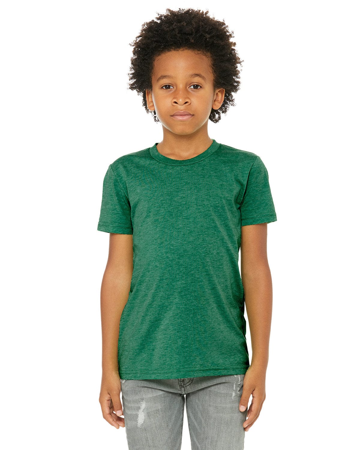 Bella+Canvas 3413Y: Youth Triblend Short Sleeve Tee in Kelly Triblend