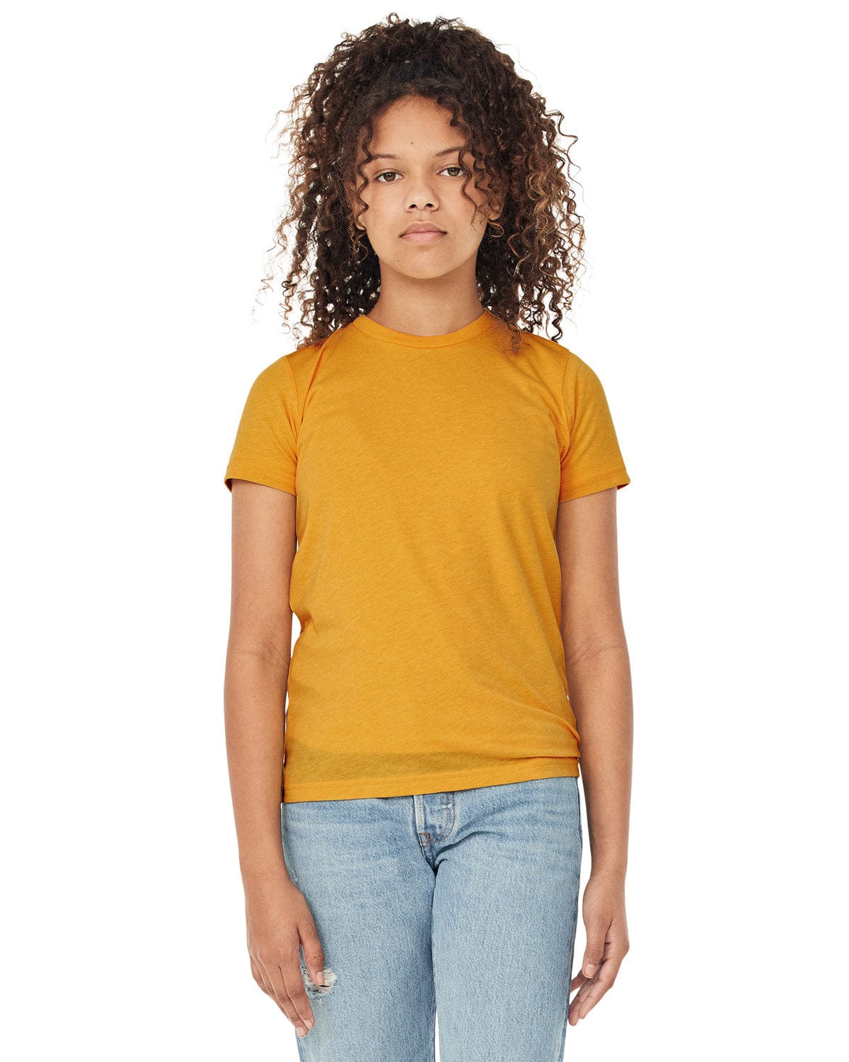 Bella+Canvas 3413Y: Youth Triblend Short Sleeve Tee in Mustard Triblend