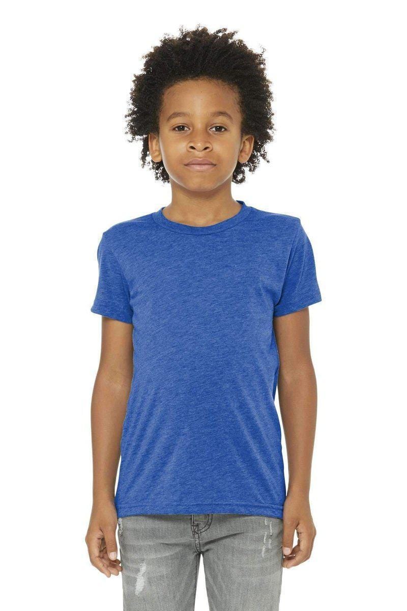 Bella+Canvas 3413Y: Youth Triblend Short Sleeve Tee in True Royal Triblend