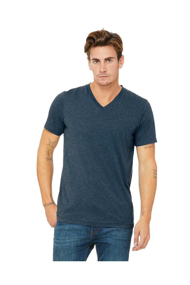 Bella+Canvas 3415C: Unisex Triblend V-Neck T‑Shirt in 
