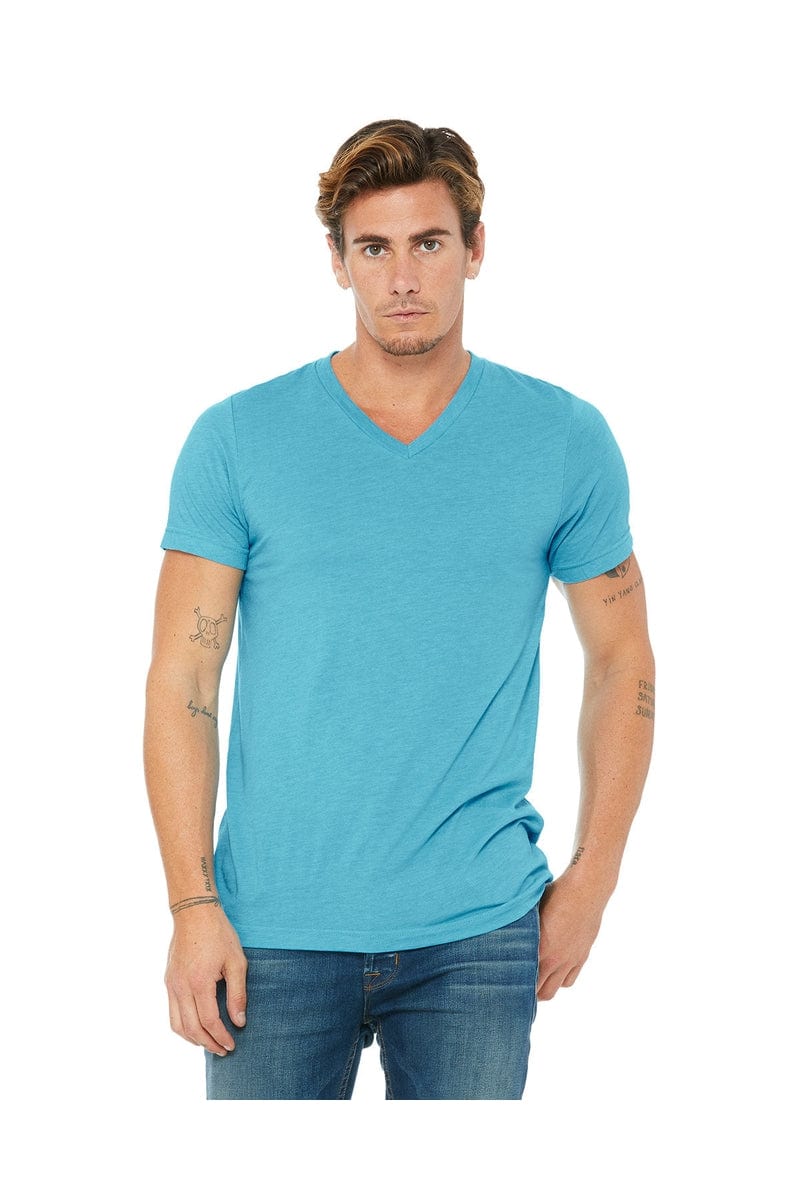 Bella+Canvas 3415C: Unisex Triblend V-Neck T‑Shirt in 